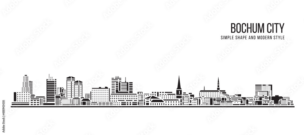 Cityscape Building Abstract Simple shape and modern style art Vector design - Bochum city