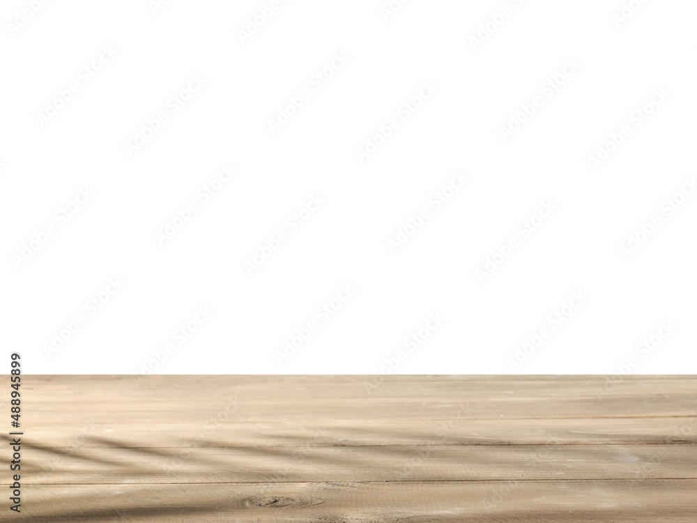 Table with isolated background and palm branch shadow Table with isolated background and palm branch shadow