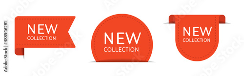New collection tag ribbon and banner vector.