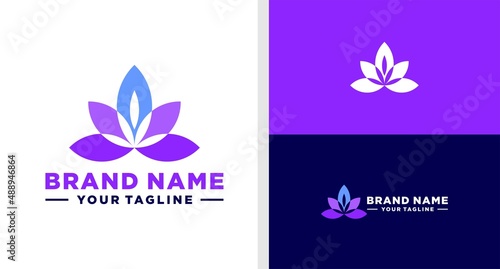 LOTUS FLOWER LOGO NEGATIVE SPACE EDITABLE