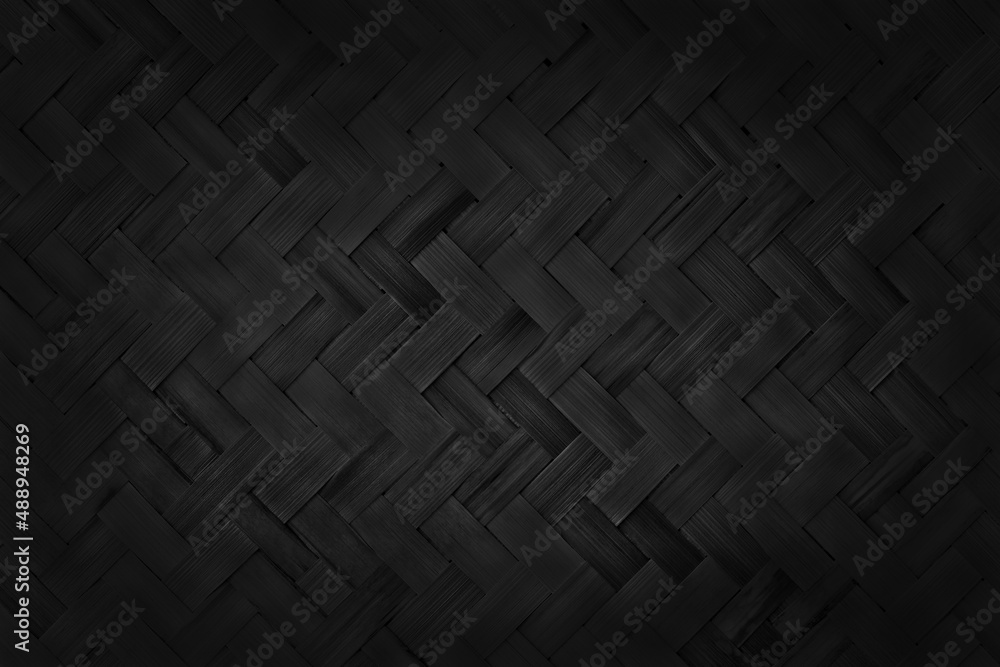 Black weave bamboo pattern, woven rattan mat texture for background and design art work. Black weave bamboo pattern, woven rattan mat texture for background and design art work.
