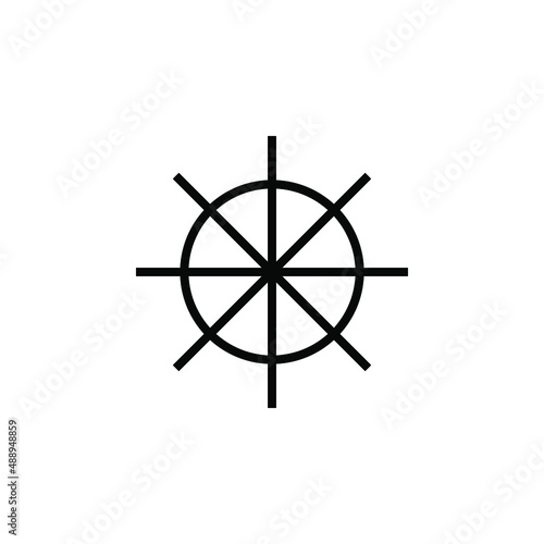 Rudder, Nautical, Ship, Boat Solid Icon Vector Illustration Logo Template. Suitable For Many Purposes.