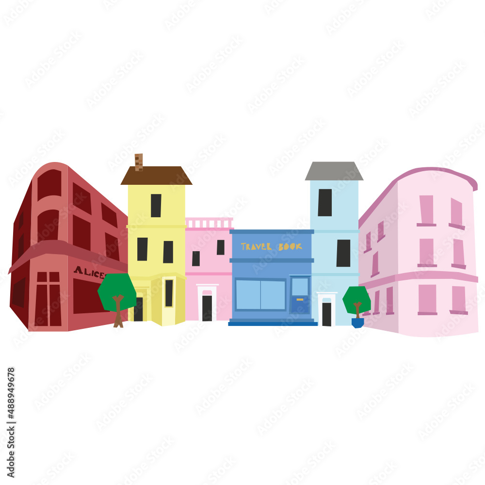 England cityscape vector illustration in flat color design