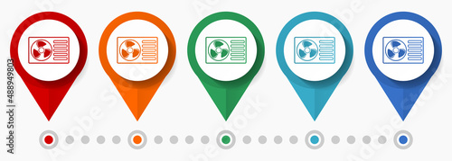 Heat pump, conditioner concept vector icon set, flat design refrigerant  pointers, infographic template easy to edit