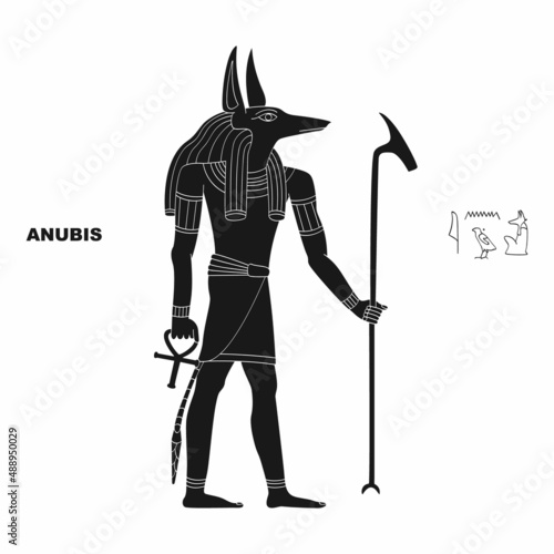 vector image with  ancient Egyptian deity Anubis for your project