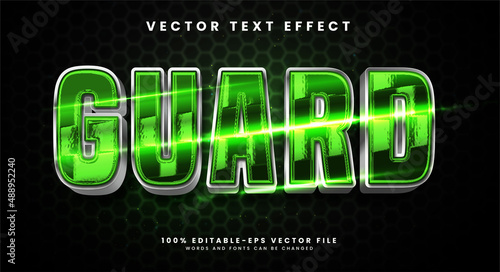 Guard editable text style effect with silver steel theme.