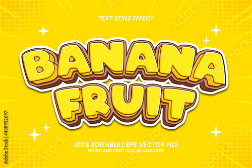 Banana Fruit Editable Text effect cartoon 3d style