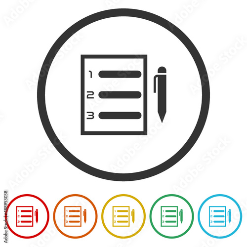 Plan list ring icon, color set