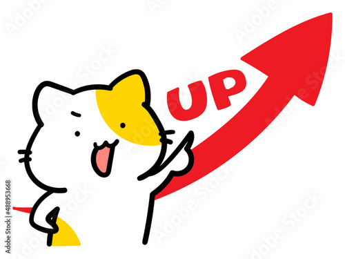 成績アップを目指すかわいいねこの手書き風イラスト