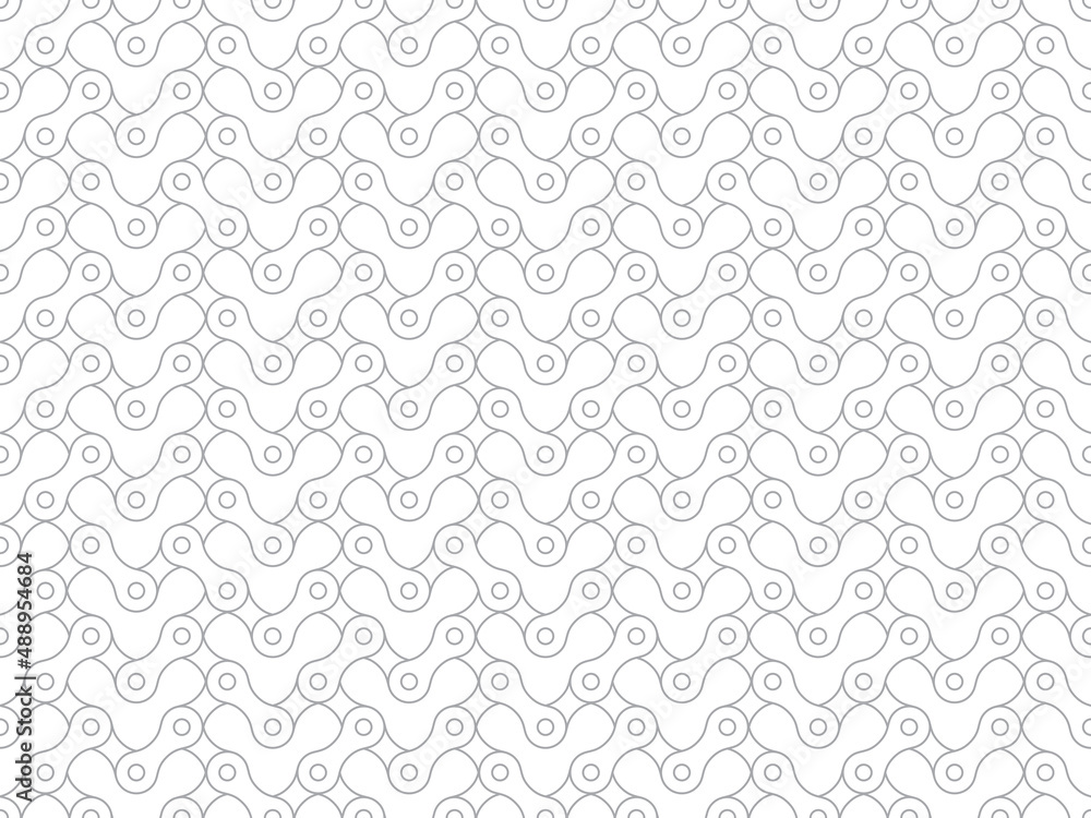 Vector seamless line geometric grid texture chain. Isolated on white background.
