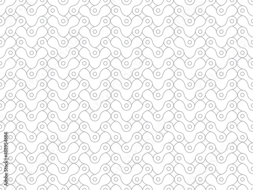 Vector seamless line geometric grid texture chain. Isolated on white background.