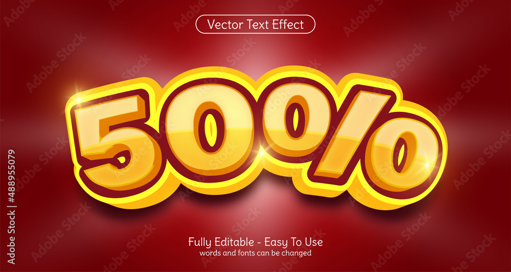 Creative 3d text 50% editable style effect template Creative 3d text 50% editable style effect template