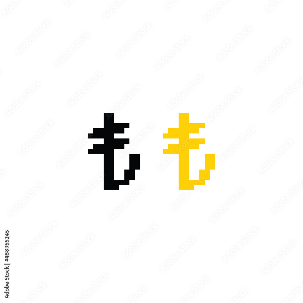 pixel Turkish lira icon pixel art money sign for 8 bit game pixel Turkish lira icon pixel art money sign for 8 bit game