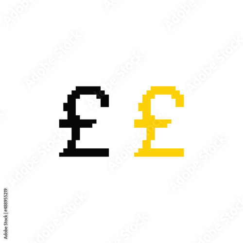 pixel Pound vector icon pixel art money sign for 8 bit game