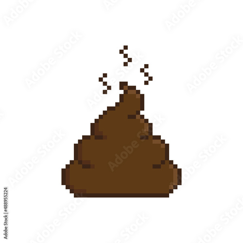 pixel  poop icon sign for 8 bit game