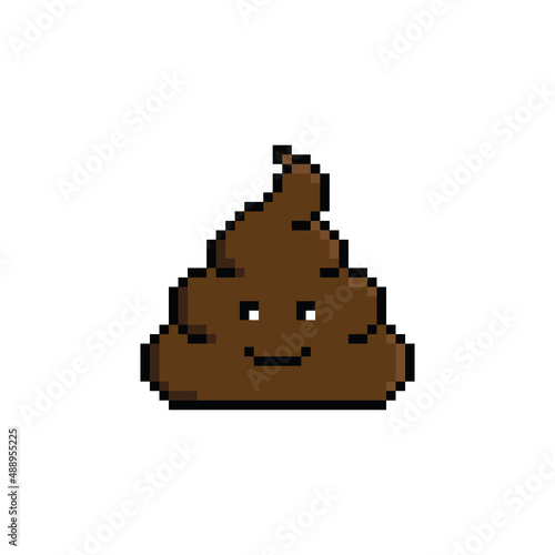 pixel  poop icon sign for 8 bit game
