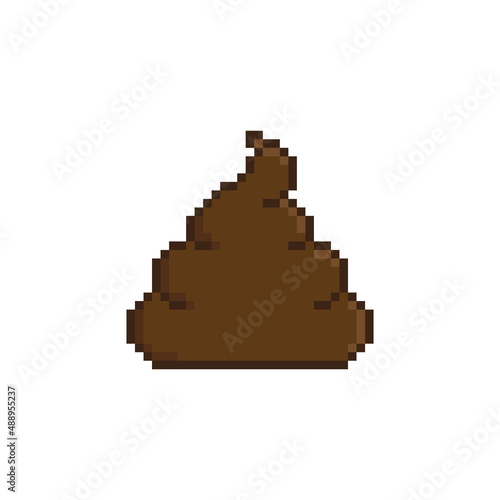 pixel  poop icon sign for 8 bit game