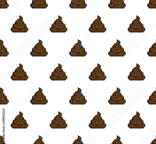 pixel poop background Seamless.  texture pattern vector  