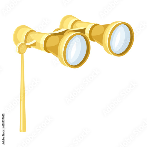 Vintage opera glasses. Theater and show golden binoculars vector illustration