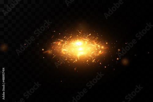 Burning fiery sparks. Sparks of fire.Vector.