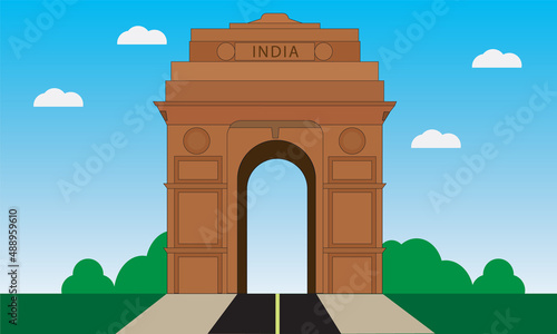India gate new delhi vector illustration 