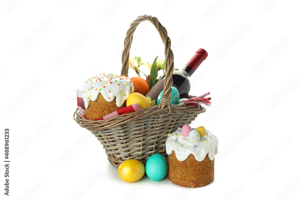 Concept of Easter food isolated on white background Concept of Easter food isolated on white background
