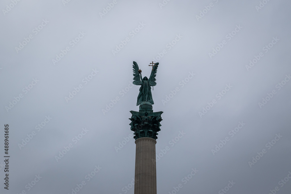 Millennium monument on Hero square in Budapest, Hungary