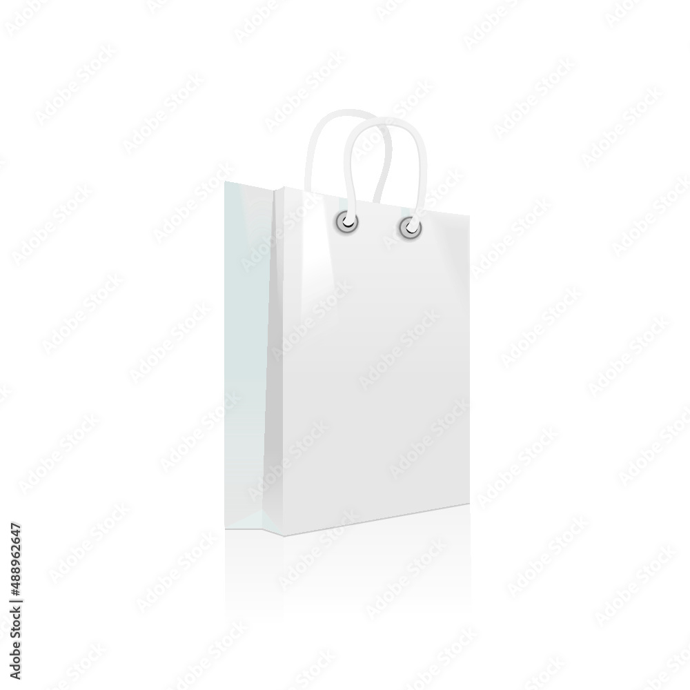 White shopping bags isolated on a white background White shopping bags isolated on a white background
