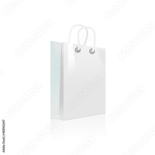 White shopping bags isolated on a white background