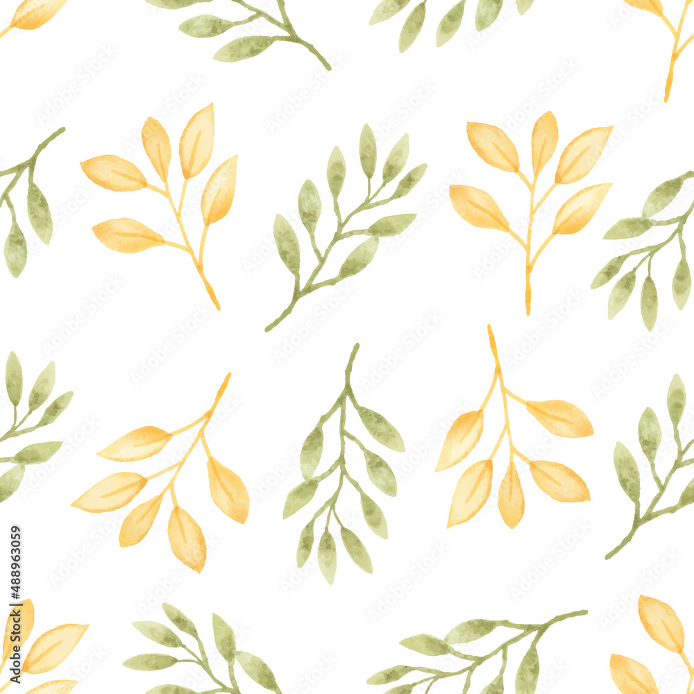 Watercolor leaf seamless pattern Watercolor leaf seamless pattern