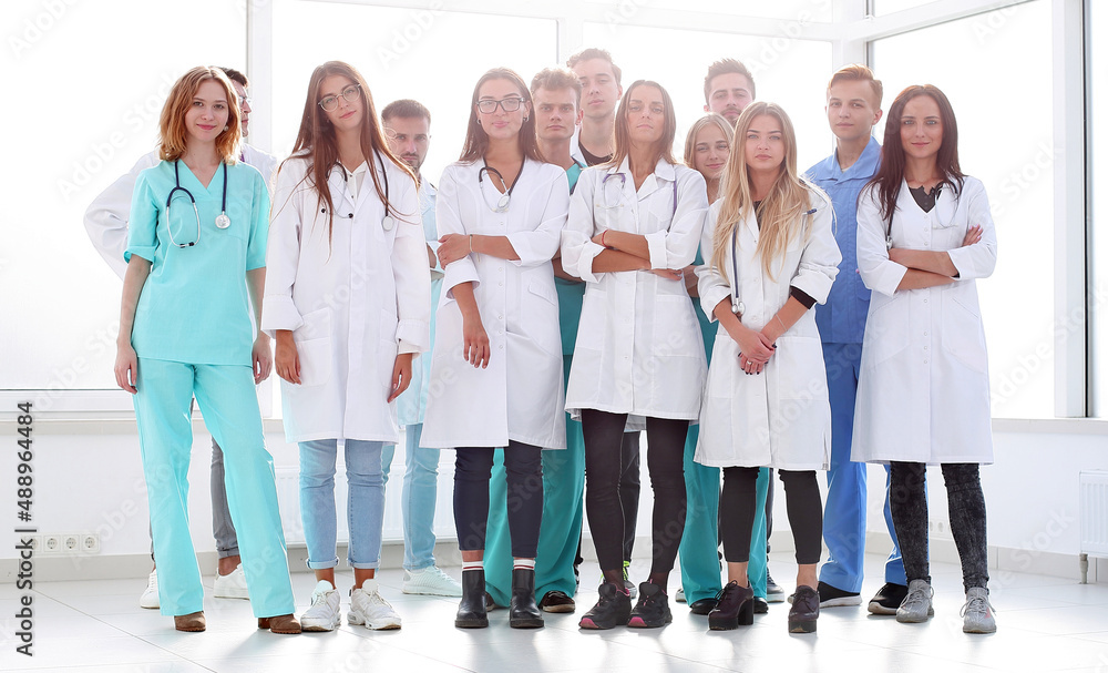 Fototapeta premium group of experienced doctors standing in the hospital lobby .