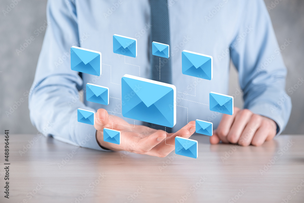 Email marketing and newsletter concept.Contact us by newsletter email and protect your personal information from spam mail concept.Scheme of direct sales in business. List of clients for mailing. Email marketing and newsletter concept.Contact us by newsletter email and protect your personal information from spam mail concept.Scheme of direct sales in business. List of clients for mailing.