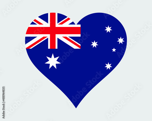 Australia Heart Flag. Australian Aussie Love Shape Country Nation National Flag. Commonwealth of Australia Banner Icon Sign Symbol. EPS Vector Illustration.