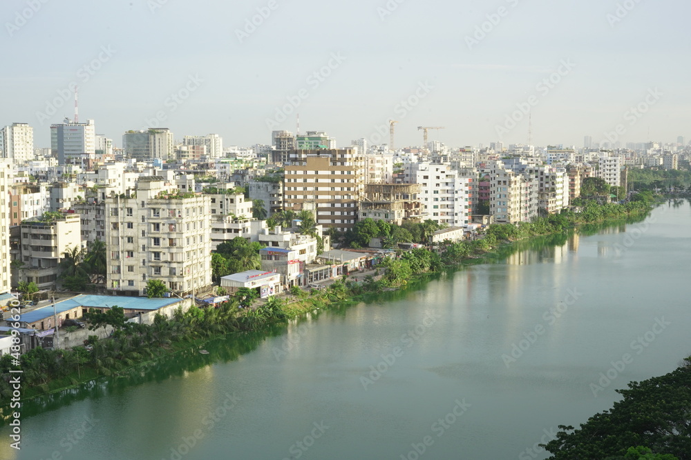Naklejka premium The megacity in Bangladesh
