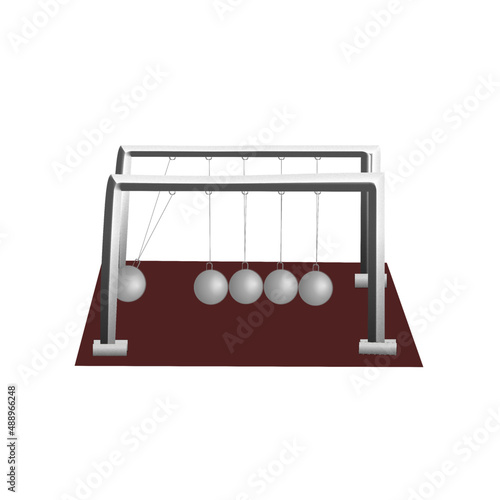 3d, science, physics, newton’s cradle,vector illustration 