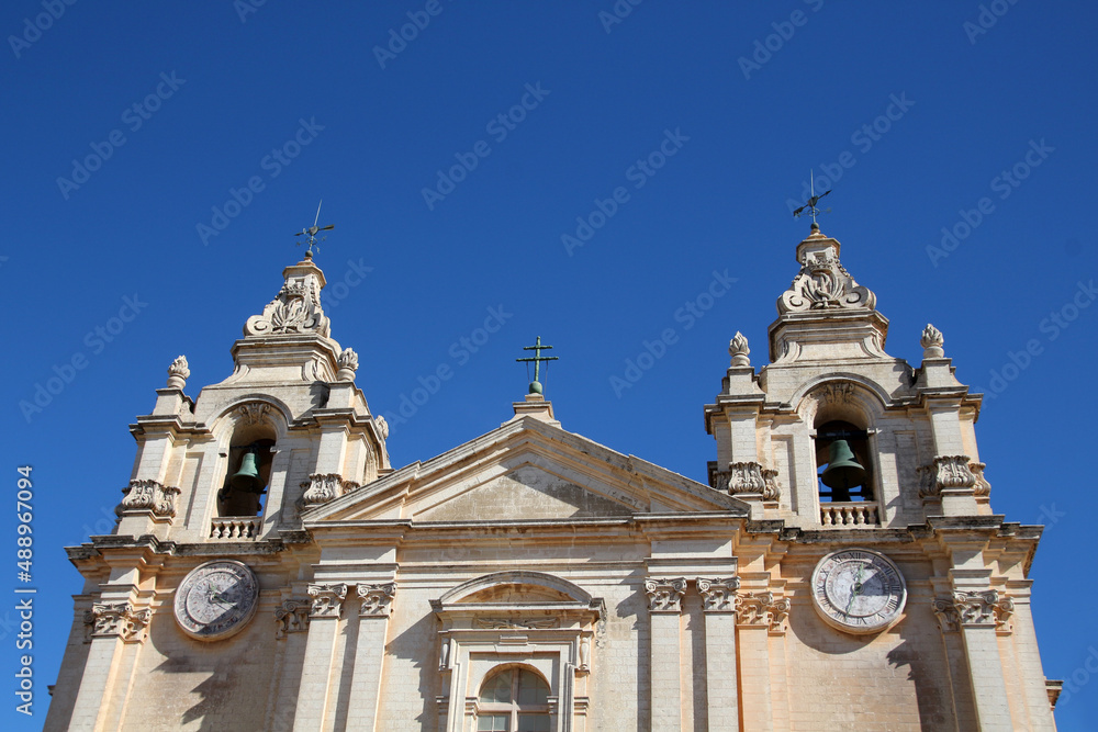 The St. Paul's Cathedral in Mdina, Malta  