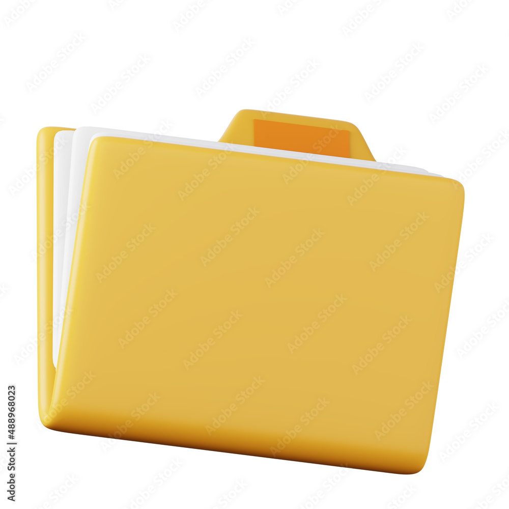 Full documents folder high quality 3D render illustration. File organisation and protection concept computer icon. Full documents folder high quality 3D render illustration. File organisation and protection concept computer icon.