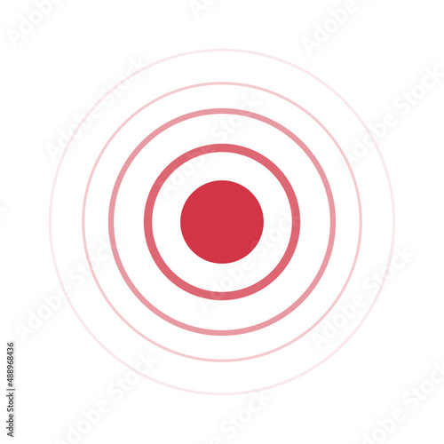 Radar signal and sonar sound wave flat vector illustration.
