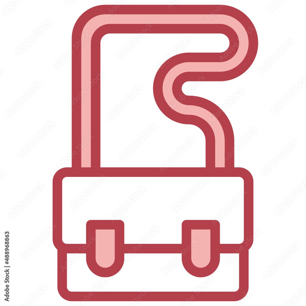 CROSSBODY red line icon,linear,outline,graphic,illustration CROSSBODY red line icon,linear,outline,graphic,illustration