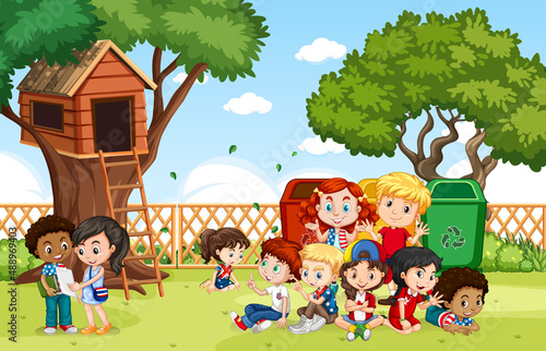 Scene with children in the park