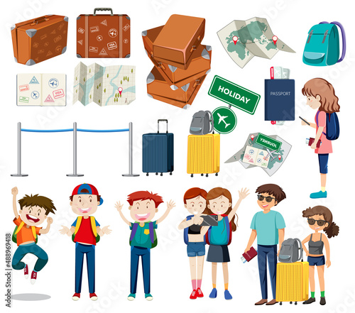 Set of traveling objects and travelers