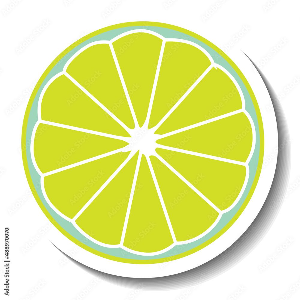 Sliced lime in cartoon style Sliced lime in cartoon style