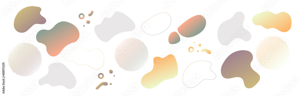 Flyer with set of colored abstract modern graphic elements, colorful stains. Vector illustration. Creative design for posters, flyers, booklets, covers, wallpaper. Flyer with set of colored abstract modern graphic elements, colorful stains. Vector illustration. Creative design for posters, flyers, booklets, covers, wallpaper.