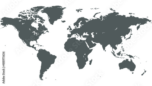 World map. Silhouette map. 