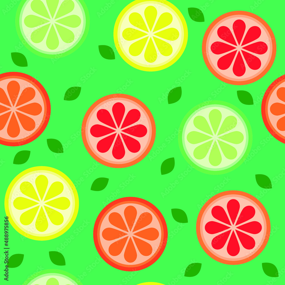 pattern with citrus fruits. seamless pattern with citrus slices. vector illustration, eps 10.