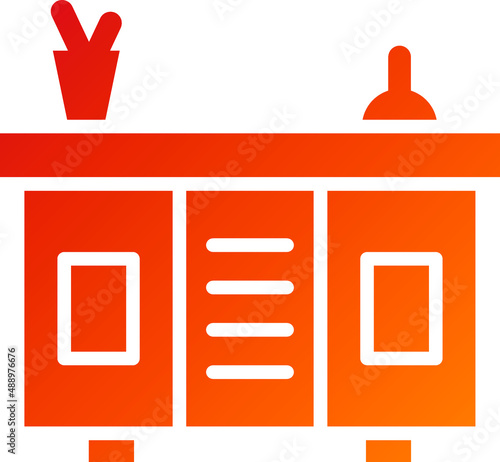 Counter Desk Icon Style