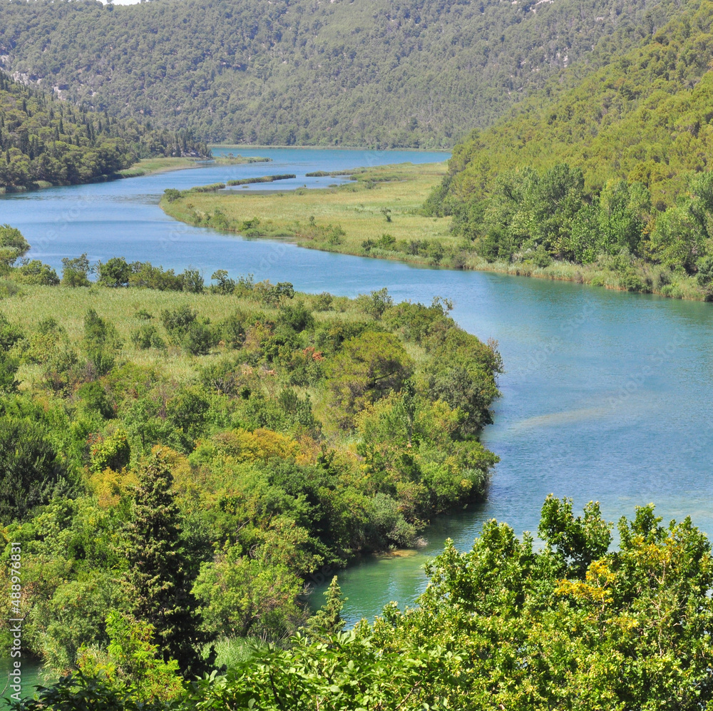 View of beautiful river in Krka, Croaita