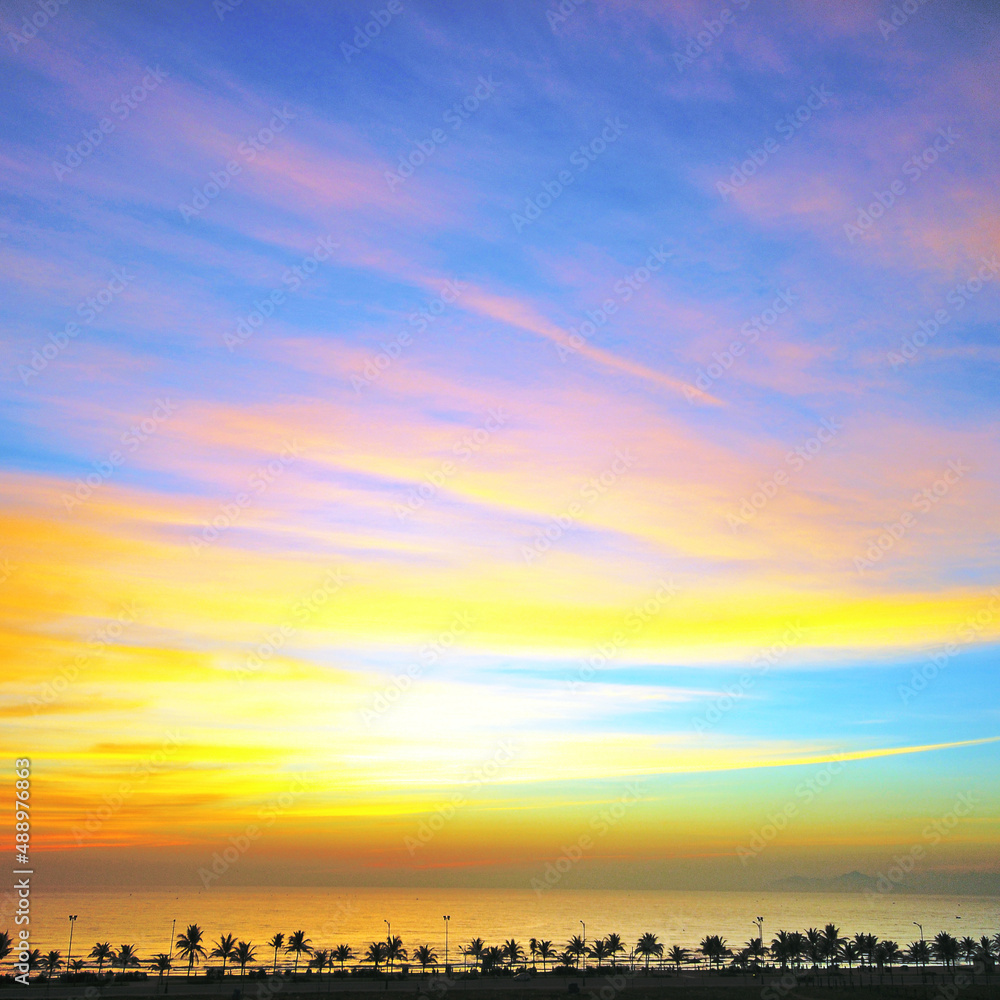Dawn beach landscape, Vietnam
