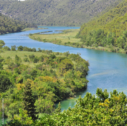 View of beautiful river in Krka, Croaita