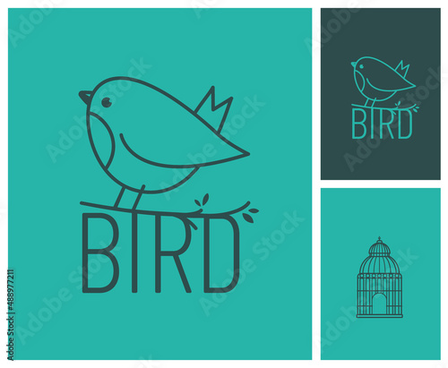 logo oiseau, marque accessoires et objets pour les passereaux du jardin, association de protection des oiseaux, sticker oiseau, observation, ornithologie, application, 